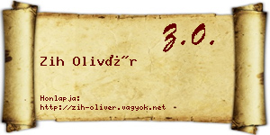 Zih Olivér névjegykártya